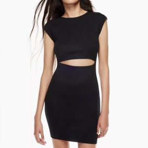 Aritzia Wilfred Free Cut-Out Knit Mini Dress Black